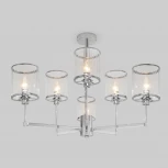 Потолочная люстра Wi-Fi на штанге Eurosvet Inari 60144/6 хром (220V, управление смартфоном, голосовое управление, умный дом - Minimir Home, Алиса, Маруся, Салют)