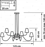 Подвесная большая люстра Lightstar Diafano 758212 (220V, на тросе)