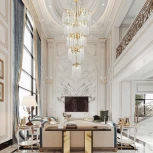 Подвесная большая люстра каскадная хрустальная Arte Milano Milano-4 23416.800-1600.28.G9.A.5D GD (220V, на цепи)