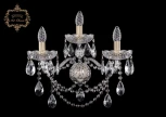 Бра Art Classic 10.25 10.25.2+1.200.XL.Br.Sp (220V, хрусталь, подвески, подсвечник, свеча)