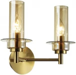 Бра Lumion Madonna 6554/2W бронза/коньячный/металл/стекло E14 2*40W 220V