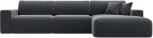 Диван угловой Лига-036 НПБ Классик Лонг правый угол (Серый/Велюр) Лига Диванов арт.121395