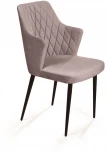 Стул с подлокотниками Hunt ромб, бархат пепельно-бежевый 25 / чёрный конус Top Concept 75269