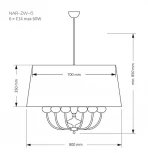 Подвесная люстра Kutek Narni NAR-ZW-6(BC) (220V, на проводе, круглые)