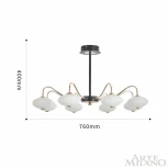 Потолочная люстра на штанге Arte Milano 273908/8 BK/GD (LED, 220V)