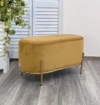 Пуф для гостиной ZEN BLUVEL-68 желтый, велюр / золотой каркас M-City 629M04976