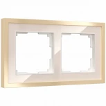 Рамка на 2 поста Baguette (айвори/латунь) Werkel W0022851 (a060235)