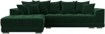 Диван угловой НордСтар левый угол (Зеленый/Велюр) Лига Диванов арт.121108L