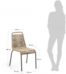 Стул уличный La Forma (ex Julia Grup) Lambton (Коричневый,Бежевый,Черный/ Сталь,Веревка,Металл)