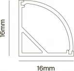 Алюминиевый профиль накладной 16x16 R Maytoni Led Strip ALM008S-2M