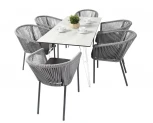 Обеденная группа на 6 персон, цвет светло-серый с темным каркасом 4SIS Милан Indoor-4SiS-2419 light