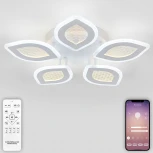 Потолочная светодиодная люстра Natali Kovaltseva LED LAMPS 81167 с пультом ДУ, моб. приложением 100W, белый, LED (регулировка яркости, 220V)