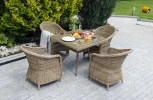 Обеденная группа из искусственного ротанга, цвет соломенный 4SIS Фредо FC4T-5-SET