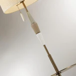 Торшер со столиком с usb-портом Odeon Light Latte 5403/1F бронзовый/светло-коричневый/кремовый/металл/керамика/ткань E27 1*60W (220V, выключатель)