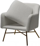 Кресло SHEEP NINI-01 Белый, teddy / золотой каркас М-City