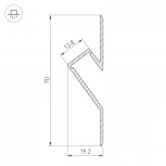 Профиль ARH-DECORE-S12-CAVE-F-2000 ANOD (Алюминий) 023902 Arlight