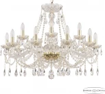 Подвесная люстра Bohemia 107 107/10+5/300 G (220V, подвески, на цепи, подсвечник, свеча)