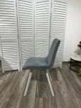 Обеденный стул M-City DAIQUIRI BLUVEL-06 BLUE / белый каркас, велюр