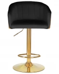 Стул барный DOBRIN DARCY GOLD SHINY (черный велюр с золотыми пайетками) 5025_GoldBase_Shiny-LM SHINY, цвет сиденья черный пайетками, основания золото
