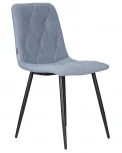 Стул обеденный DOBRIN CHILLY ROMBO (Серо-голубой Simple 26, основание черное) 006 ROMBO, цвет сиденья серо-голубой основания черный