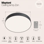 Потолочный светильник Zon 4000K 1x45Вт 120° LED Maytoni Technical C032CL-L48B4K