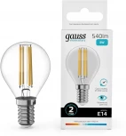 Лампочка светодиодная филаментная Gauss Filament Elementary 52128 Шар 8W 540lm 4100К Е14 LED