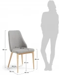 Обеденный стул La Forma (ex Julia Grup) Rosie (Серый/ Пена,Ясень,Сталь,Фанера)
