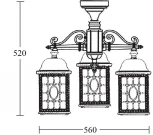 Потолочный светильник уличный Oasis Light LONDON S 64870SA/3 Bl (220V, фонарь, IP44)