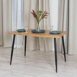 Стол PLUTO ЛДСП/металл, 120x80x77 см, Дуб вотан/Черный Tetchair 19317