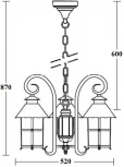 Уличный светильник подвесной Oasis Light CAIOR 1 81570/3/18 Bl (220V, на цепи, фонарь, IP44)
