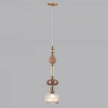 Подвесной светильник Odeon Light Terra 5414/1C античная бронза/бежев/коричнев/стекло/керамика E14 1*40W (220V, на проводе, круглые)