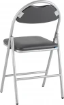 Стул складной Hagen экокожа серый каркас металлик УТ000036847