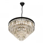 Подвесная люстра каскадная iLamp Triumph 6101-800 BK (220V, хрусталь, на цепи)