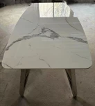 Стол обеденный Соар-2 F-1690,180х90х76 см, бело-серая керамика/хром серебро IST-CASA