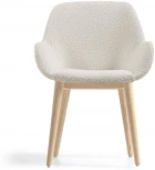 Стул Konna из белой ткани букле с ножками из массива ясеня La Forma (ex Julia Grup) арт.110294