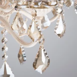 Подвесная люстра Eurosvet 3281 3281/5 белый с золотом / тонированный хрусталь (220V, хрусталь Strotskis, на цепи, подсвечник, свеча)