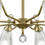 Потолочная люстра на штанге Lumion Aurica 8046/8C латунь/прозрачное стекло Е14 8*40W 220V