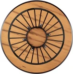 Стол Bradex Home Liverpool диам.110см, шпон орех лучевой набор, с черными ножками (RF 0520)