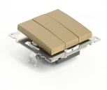 Выключатель трехклавишный (золото) Stekker Катрин 49219