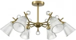 Потолочная люстра на штанге Lumion Aurica 8046/6C латунь/прозрачное стекло Е14 6*40W 220V