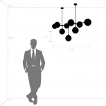 Подвесная люстра на штанге Lightstar Globo 813197 (220V, шарики, молекулы)