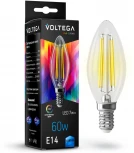 Лампочка светодиодная свеча прозрачная E14 7W 4000K Voltega Cangle E14 7W High CRI 7153