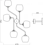 Люстра потолочная на штанге Henry 1177/6P E27*60W White/Chrome