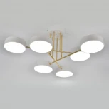 Потолочная люстра на штанге с таймером Escada Rune 10262/6LED 78Вт, с ПДУ, металл/акрил, белый/золото (220V)