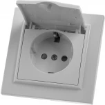Розетка с заземлением защитной крышкой и шторками (белый) Stekker Эрна 39052