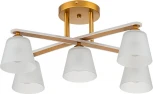 Потолочная люстра на штанге Escada Silva 1101/5PL 5х60Вт E27, металл/стекло, золото