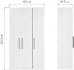 Шкаф Mobi трехдверный Вестра белый шагрень 518140