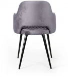 Стул William с подлокотниками ромб, бархат серый 27/ черный конус Top Concept custom 74970