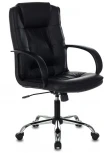 Кресло руководителя Бюрократ T-800N черный кожа крестовина металл хром
