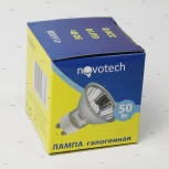 Лампочка галогенная GU10 50W 220V 900 lm 2700K желтое теплое свечение Novotech 456008